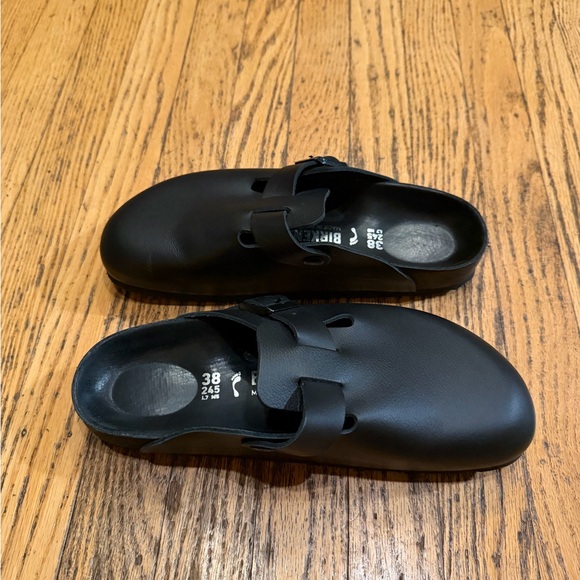 Birkenstock Exquisite Boston Clog Black Leather Sz L7 M5 - Picture 13 of 16